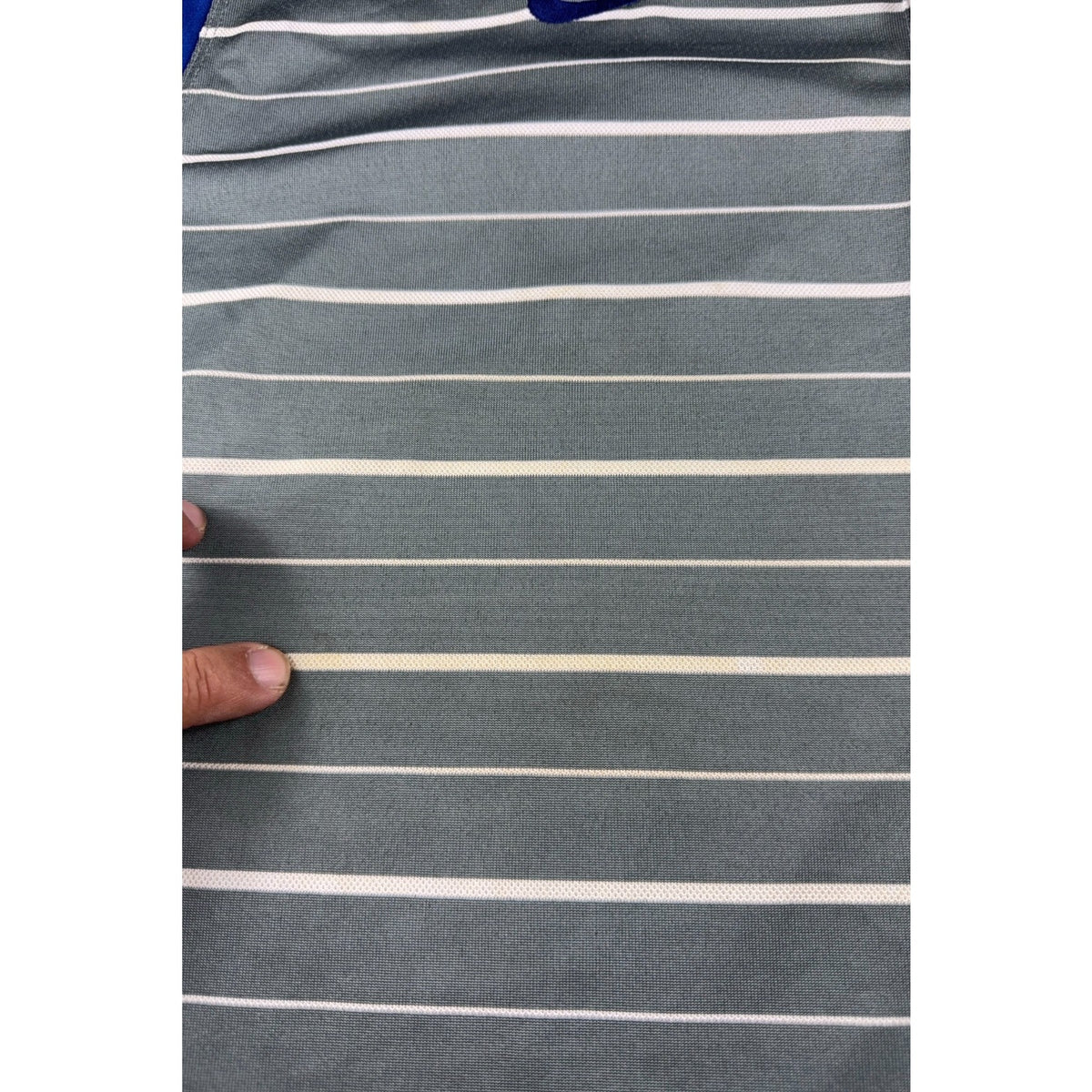 Nike Kansas City Royals Polo Mens XL Dri-FIT Gray Blue Striped MLB Golf