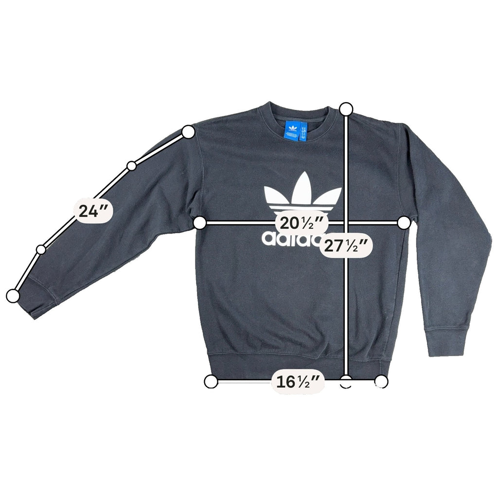 Adidas Originals Trefoil Sweatshirt Mens M Black Crewneck Big Logo Pullover