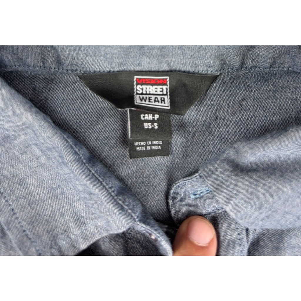 Vision Street Wear Chambray Button Up Shirt Womens S Blue Skate Streetwear
