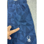 Spyder Swim Trunks Mens M Navy Geometric Lined Drawstring Shorts Flaw
