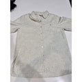 Chico’s 100% Linen Button Up Blouse Women’s Size 1 Small Beige Lightweight Shirt