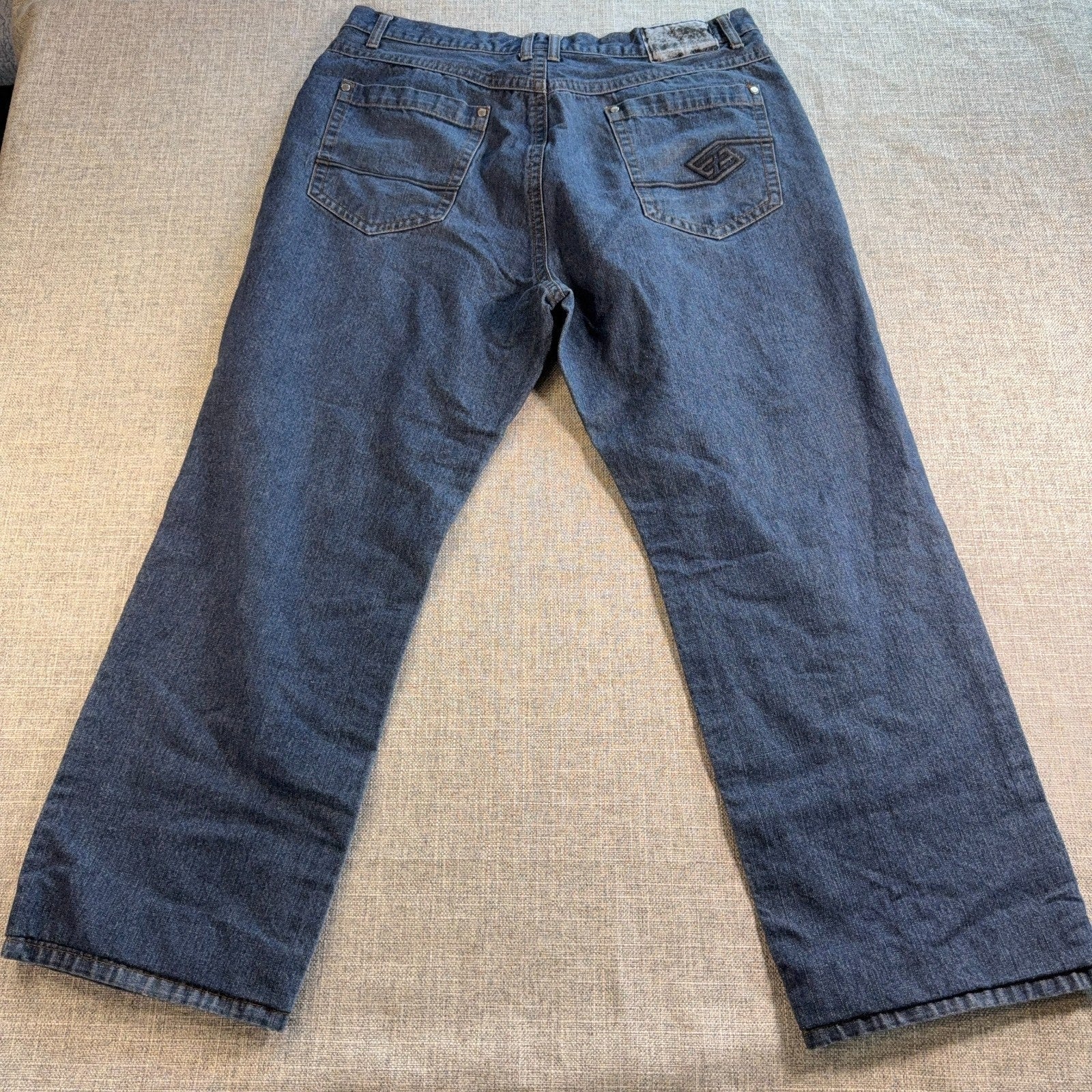 ENYCE Jeans Mens 40 Baggy Wide Leg Dark Wash Y2K Hip Hop Streetwear Denim