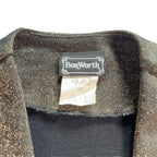 BonWorth Womens Metallic Open Front Jacket Gold Black Shimmer Blazer S/M