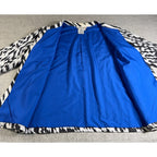 A La Carte Womens XS Jacket Black White Blue Embroidered Beaded Boho Art