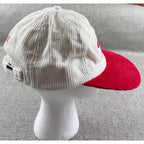 Arsenal FC Corduroy Hat Cap Cream Red Cannon Logo Est 1886 Adjustable Soccer