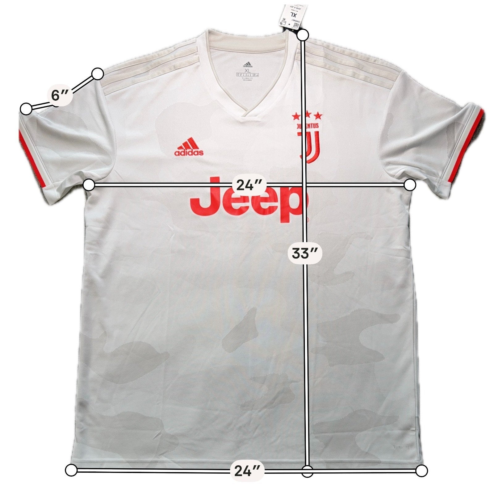 Adidas Juventus 2019/20 Away Jersey Men's XL White Red NWT DW5461