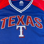 Majestic Texas Rangers Women's M Glitter V-Neck Baseball Shirt MLB