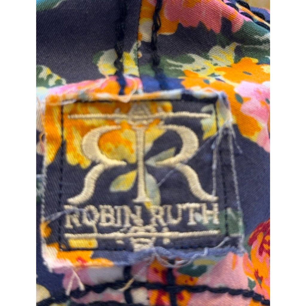 Robin Ruth Virginia Floral Hat Navy Quilted Cotton Adjustable Baseball Cap
