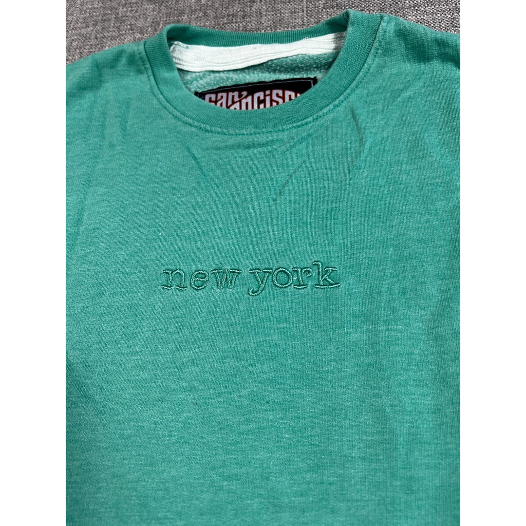 San Francisco Work Shirts Mens S New York Green Embroidered Sweatshirt