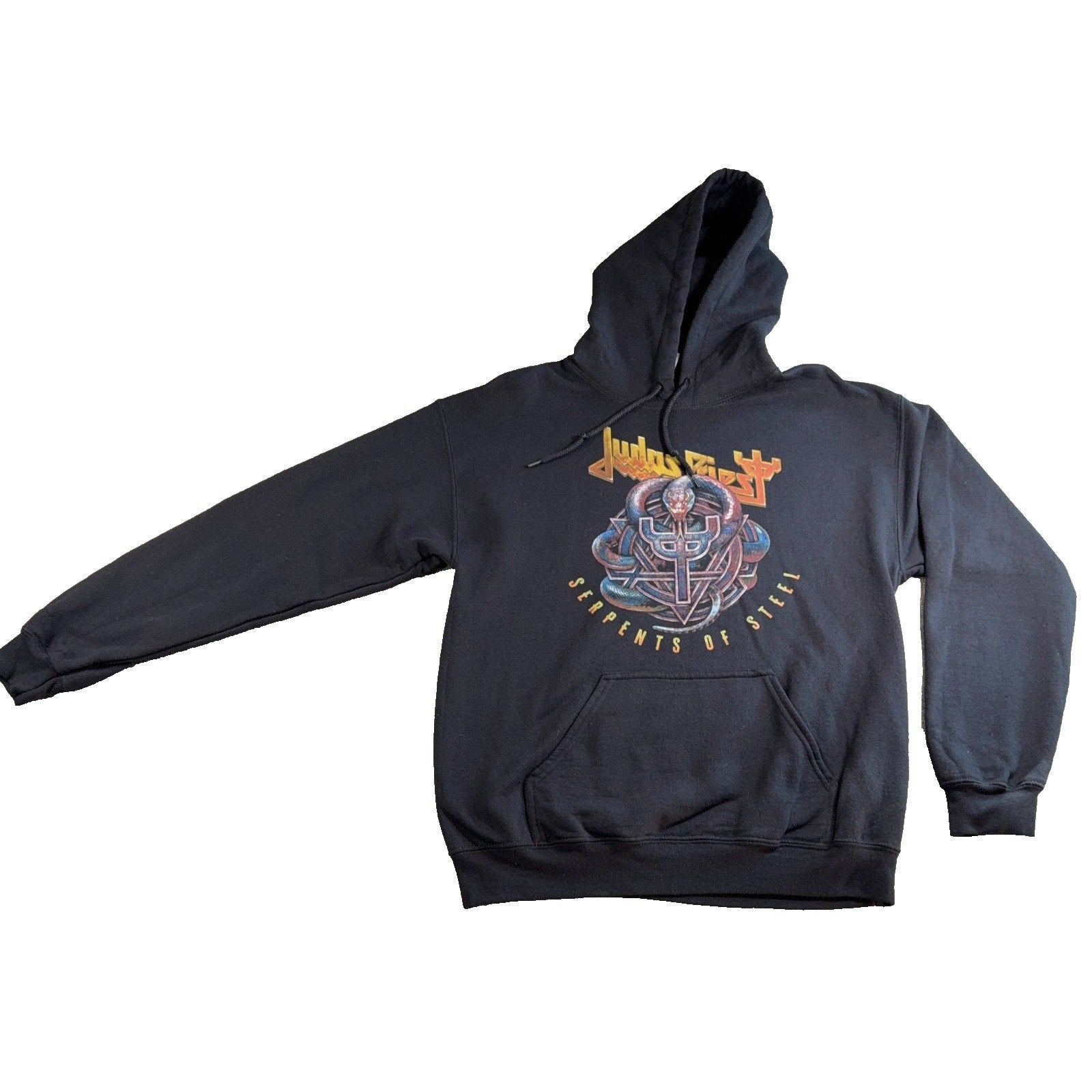 Judas Priest Serpents of Steel Hoodie Men M Black Heavy Metal Band Gildan