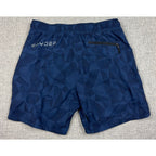 Spyder Swim Trunks Mens M Navy Geometric Lined Drawstring Shorts Flaw
