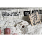 Miss Me Jeans Womens 30 White Cropped Skinny Rhinestone Embellished Flawed