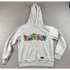 Keith Haring Hoodie Mens S White Dancing Figures Pop Art Pullover Sweatshirt
