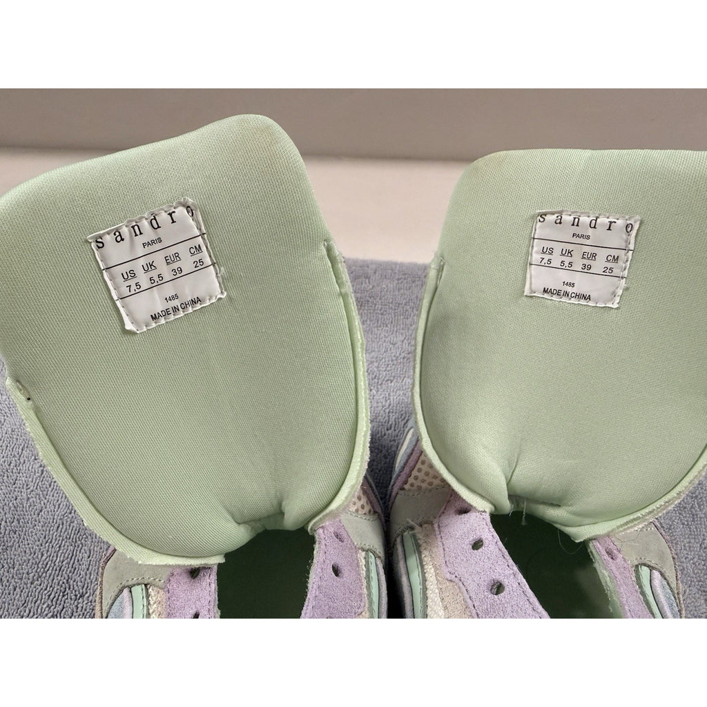 Sandro Paris Pastel Chunky Sneakers Women’s US 7.5 Designer Shoes Multi Color