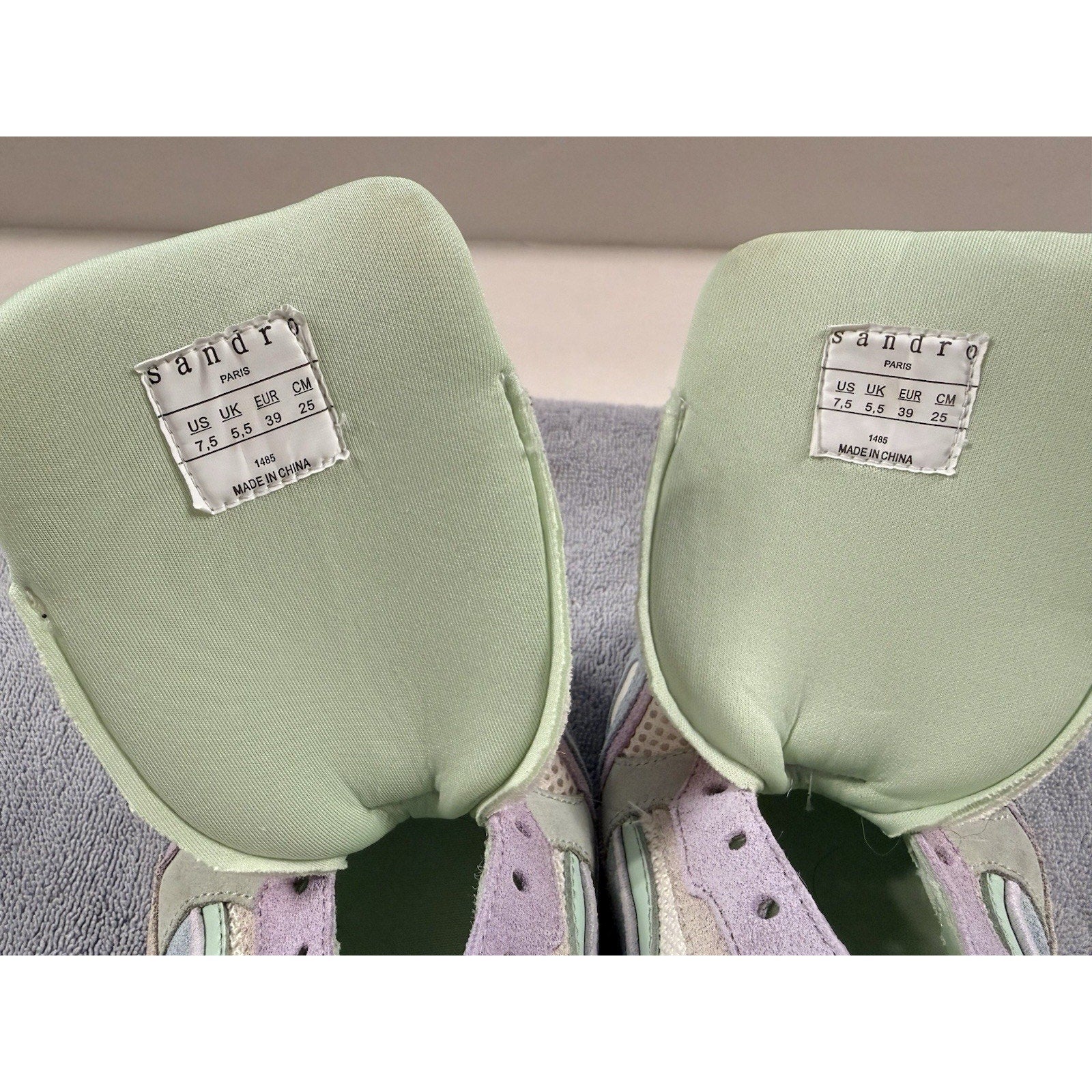 Sandro Paris Pastel Chunky Sneakers Women’s US 7.5 Designer Shoes Multi Color