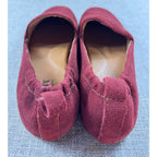 Dark Academia Burgundy Suede Smoking Loafers Born Size 9