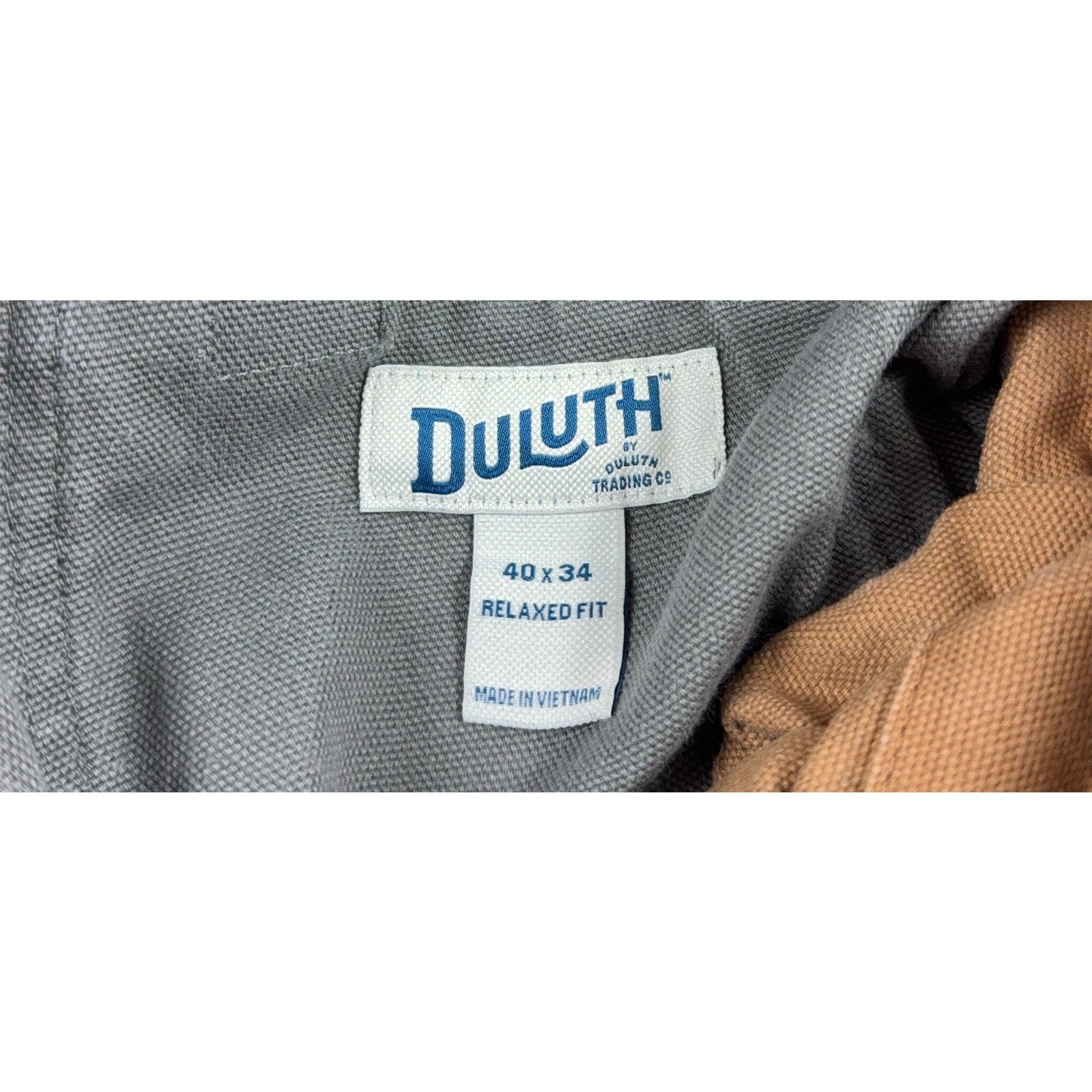 Duluth Trading Co Work Pants Mens 40x34 Relaxed Fit Gray Cargo Utility Canvas