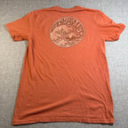 Quiksilver 1969 Wave Graphic T Shirt Mens Medium Orange Surf Skate Double Sided