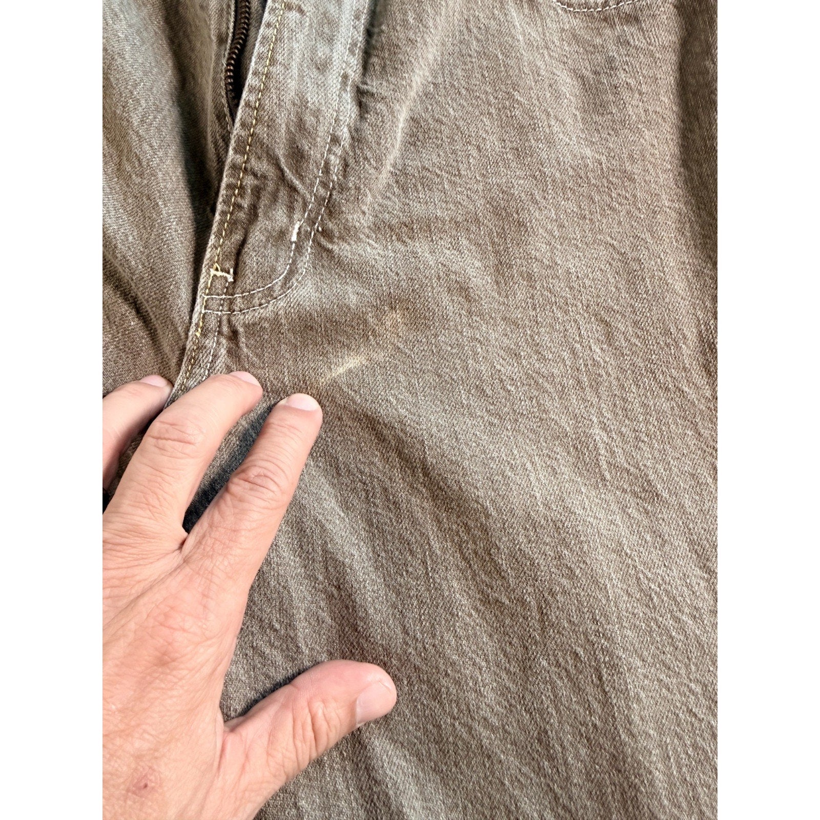 Member's Property Jeans Mens 36x32 Gray Brown Relaxed Straight Y2K Baggy Denim