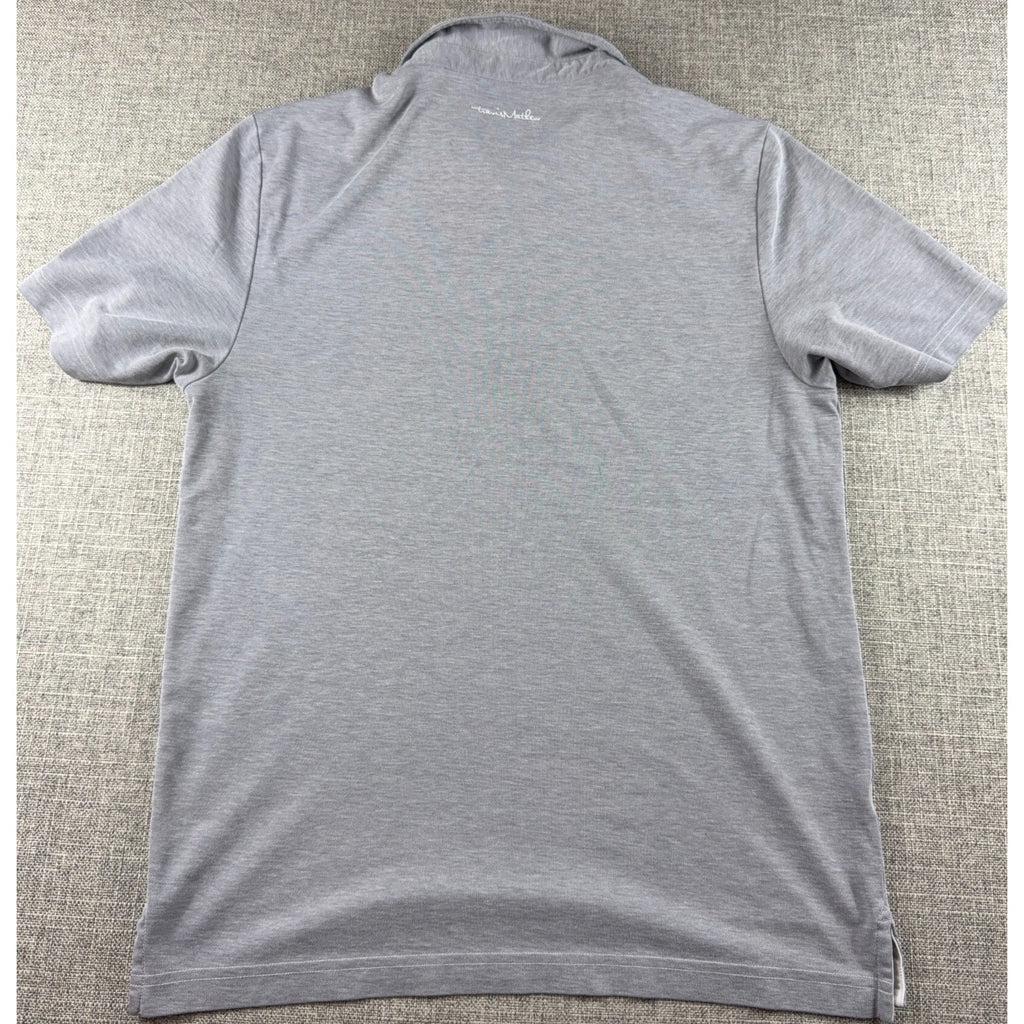 TravisMathew Polo Shirt Mens Medium Gray Golf Performance Short Sleeve