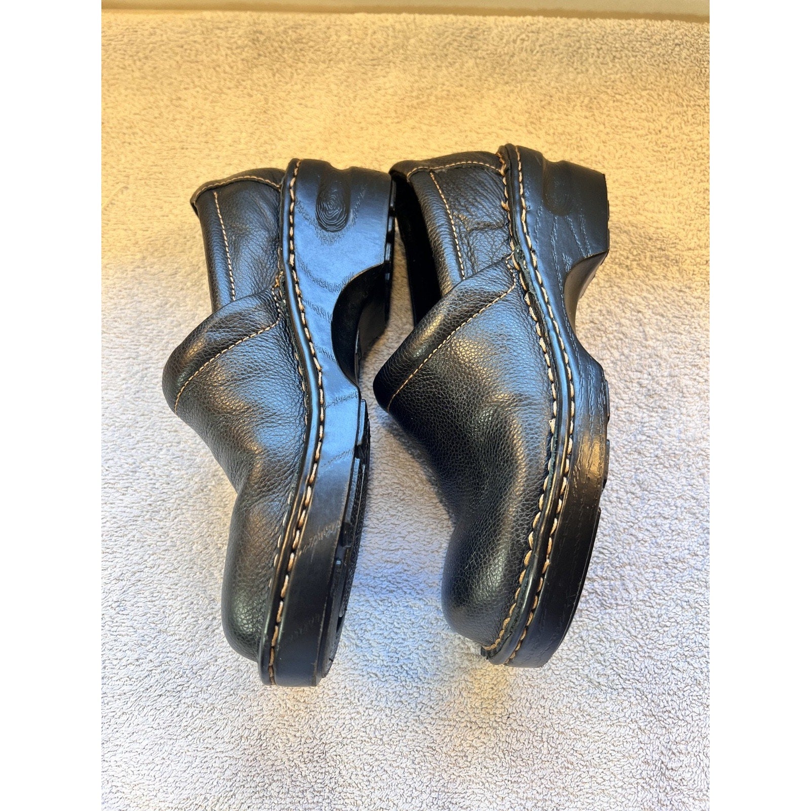 b.o.c Born Concept Black Leather Clogs Womens Size 8M Comfort Mule Work Shoes