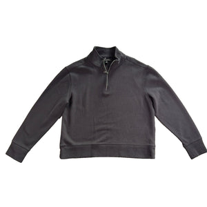 Banana Republic Mens Quarter Zip Pullover Sweatshirt Charcoal Black Medium