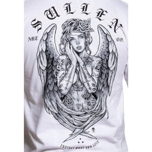 Sullen Dream Angel T-Shirt Men's Large White Tattoo Art Graphic NWT