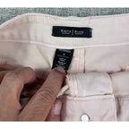 WHBM Skimmer Pants Womens 8 Blush Pink Cargo Skinny Ankle Zip Utility