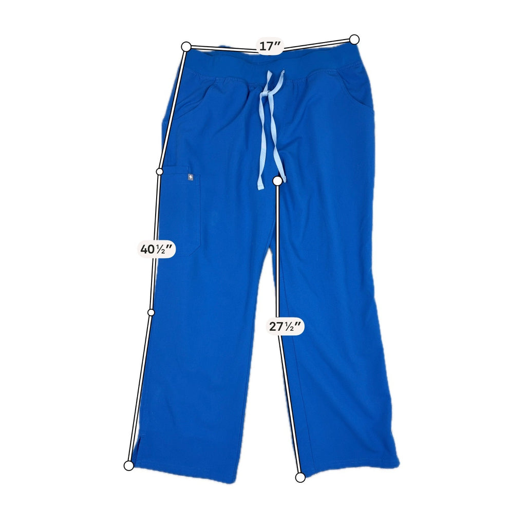 FIGS Kade Cargo Scrub Pants Women XL Petite Royal Blue Straight Leg 1000219