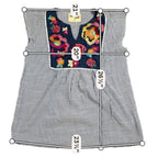 Savanna Jane Women M Embroidered Floral Striped Babydoll Tunic Top Boho