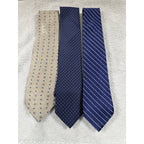 Vintage Silk Tie Lot J.Crew Croft & Barrow Blue Geometric Striped Mens Neckties