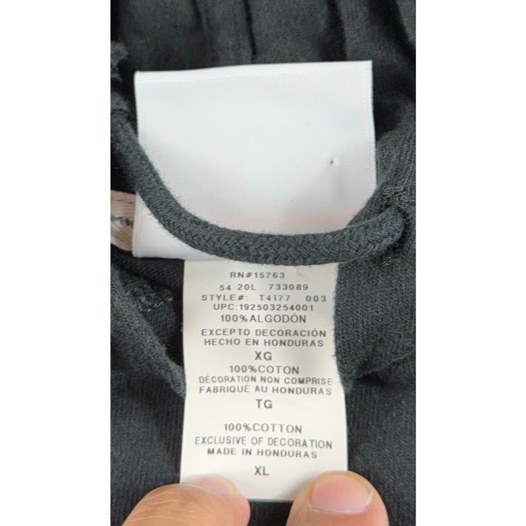 Champion Mens XL Black Lightweight Jersey Hoodie Script Logo Cotton T4177