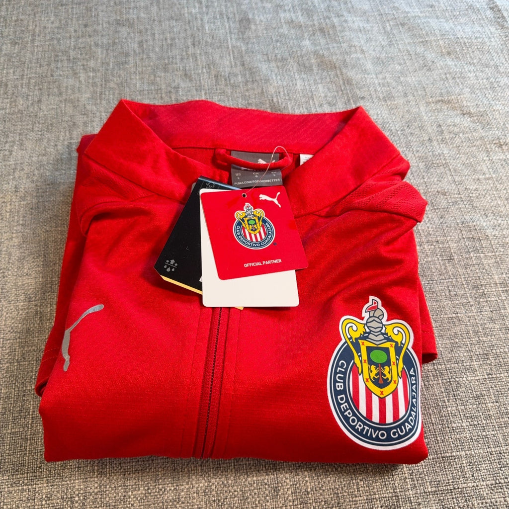 Puma Chivas Guadalajara Jacket Men Large Red Full Zip dryCELL Soccer NWT 776979