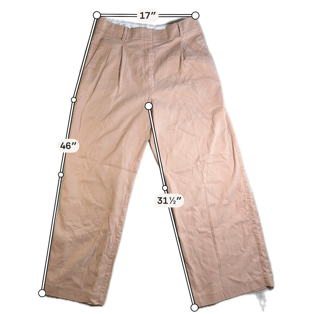 Ann Taylor Pants Womens 8 Blush Pink Pleated Wide Leg High Rise Trousers