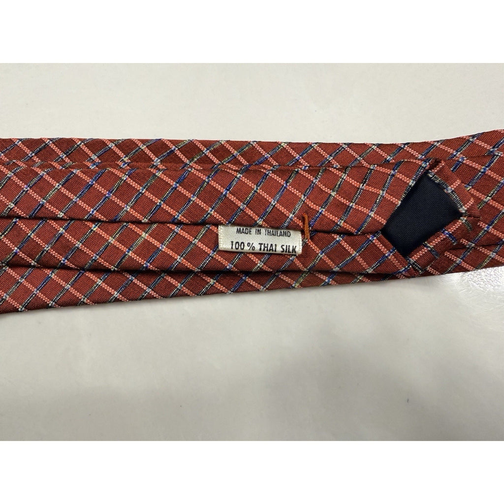 Vintage Thai Silk Tie Lot of 3 POY Thailand Chiang Mai Elephant Novelty Plaid