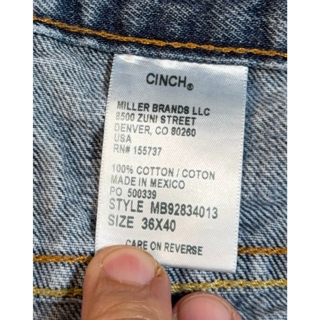 Cinch MB92834013 Jeans Mens 36x40 Actual 37x38 Western Cowboy White Label