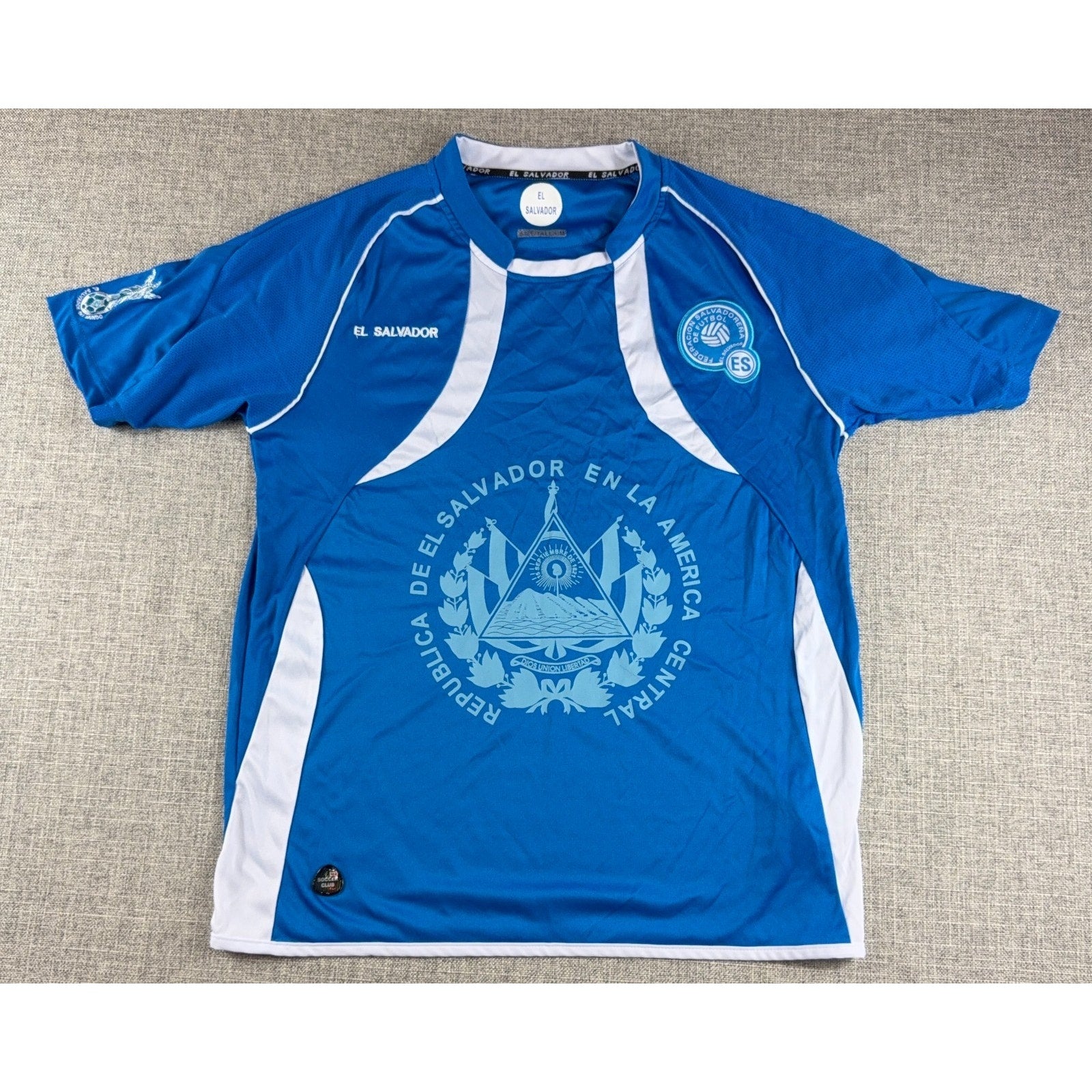 El Salvador La Selecta Soccer Jersey Peña Size M Blue FES Futbol Supporter Shirt