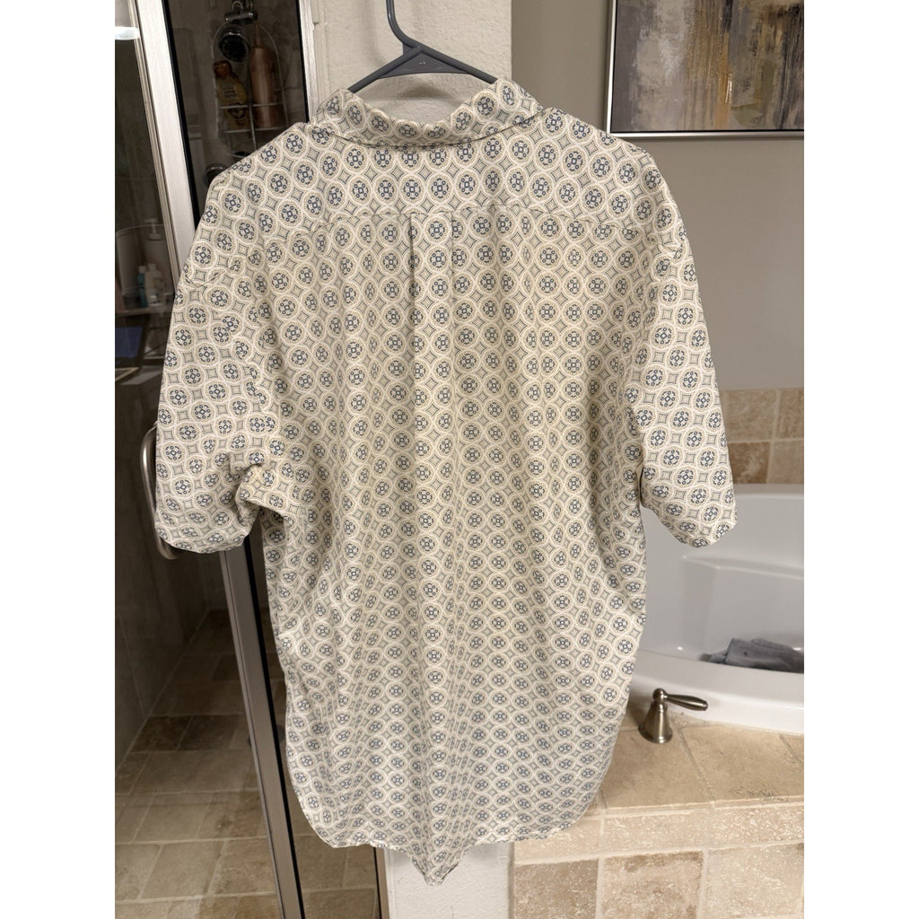 Vintage Daniel Cremieux Men’s L Geometric Print Shirt 100% Cotton Hong Kong