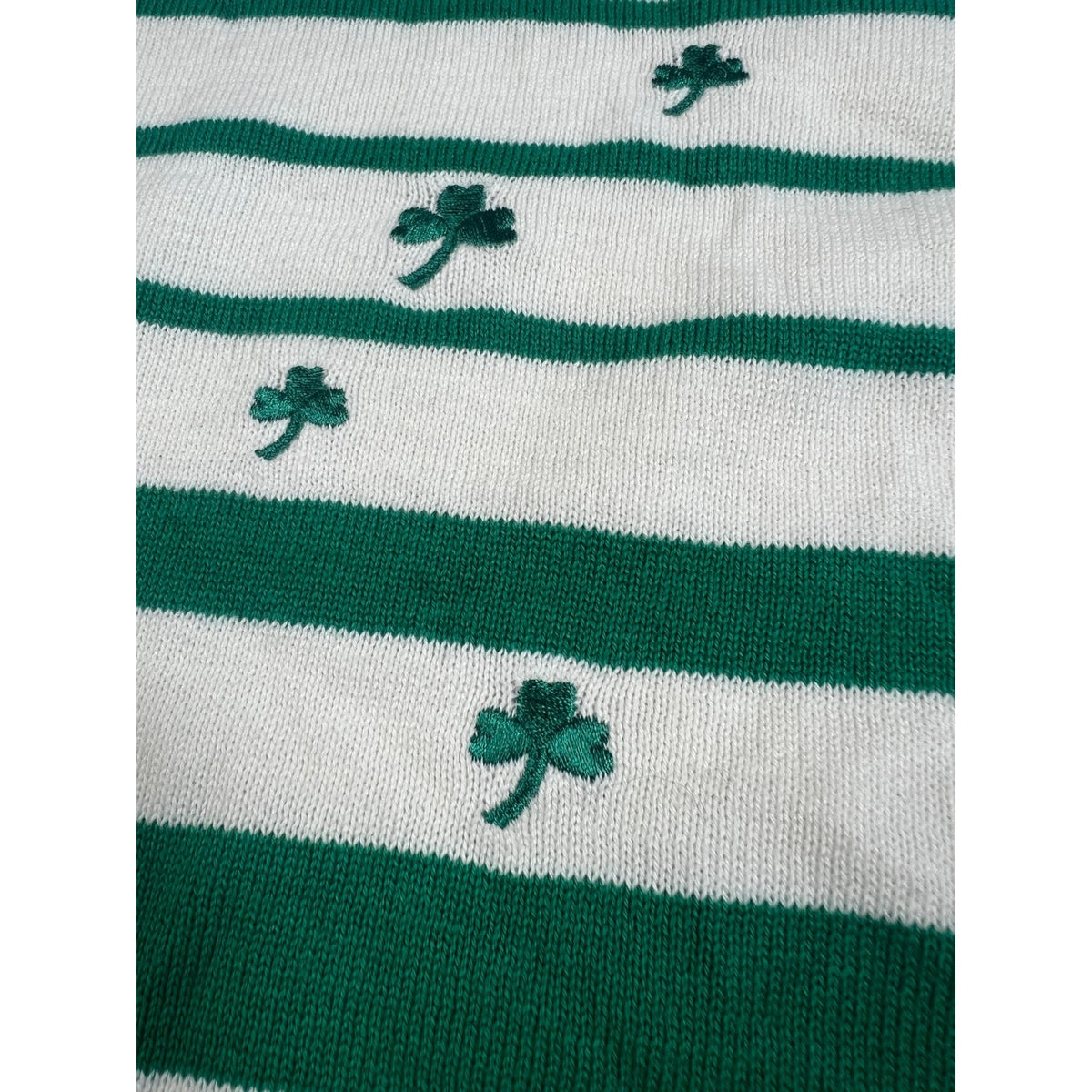 Maurada St Patrick's Day Sweater Womens 1X Green White Shamrock Striped