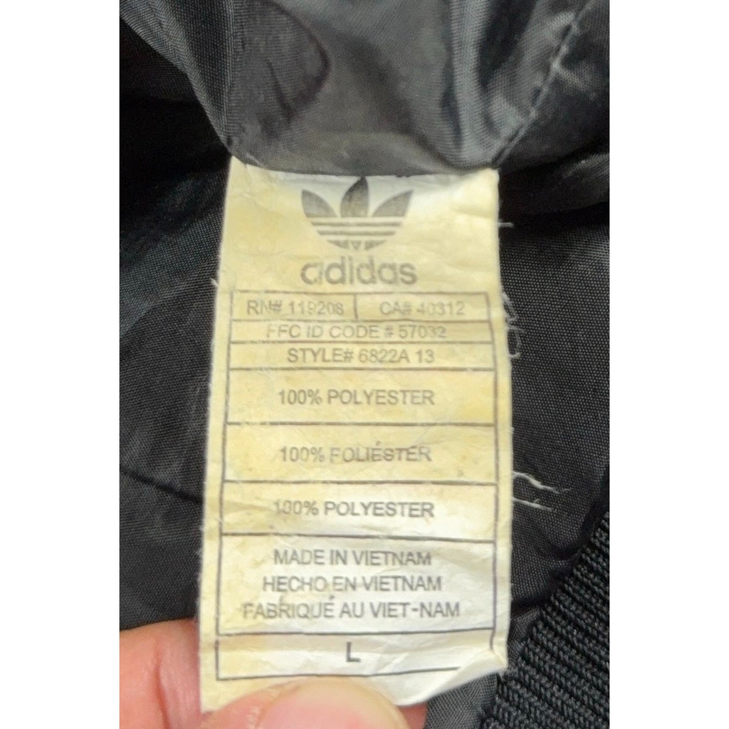 Adidas Chicago Bulls NBA Quilted Satin Bomber Jacket Black Red L 2013 Trefoil
