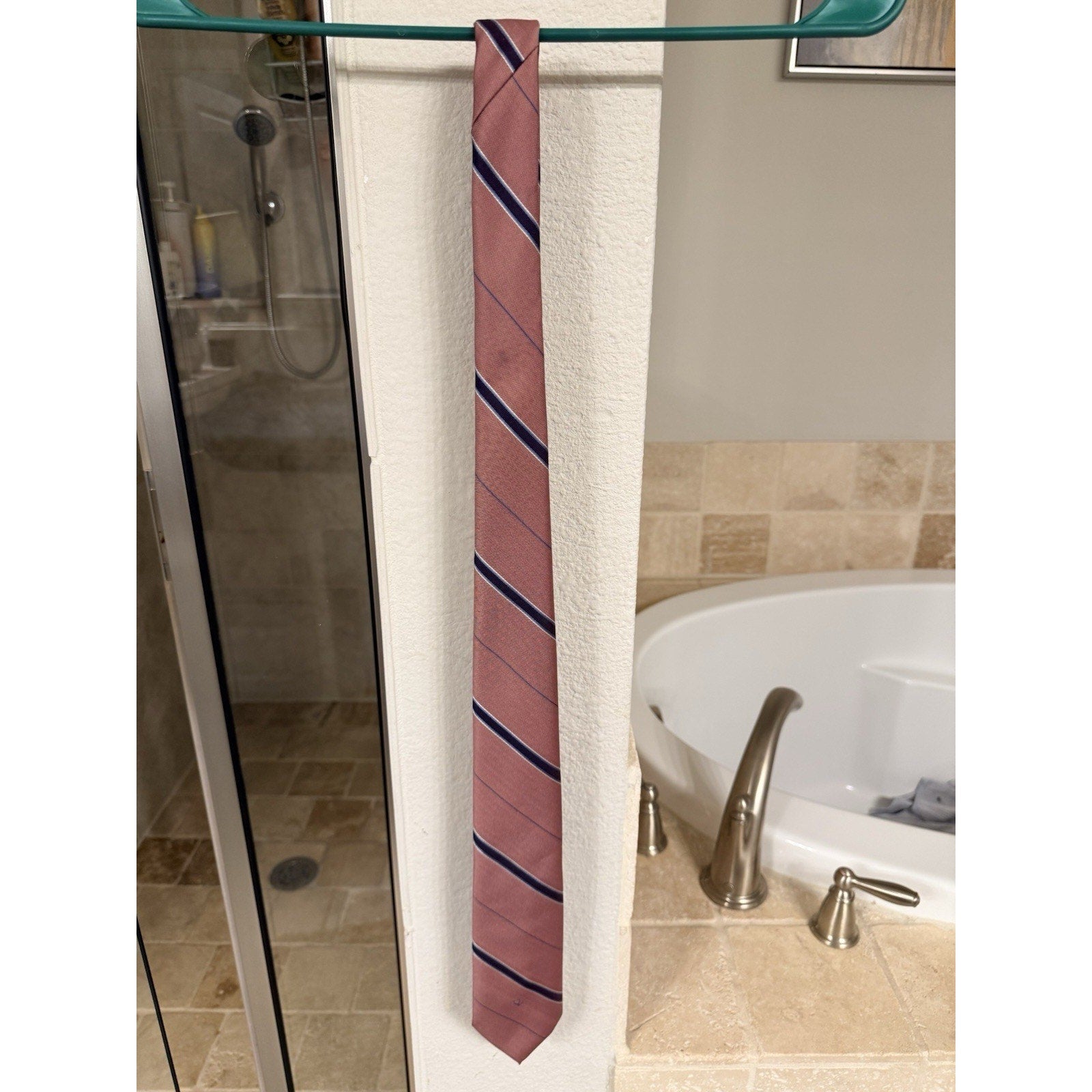 Christian Dior Monsieur Pink Striped Tie Italy Designer Necktie Classic Luxury