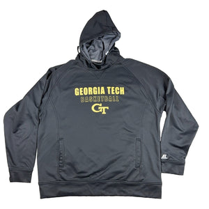 Georgia Tech Basketball Russell Athletic Hoodie Mens XL Black Gold GT Pullover