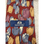 Vintage Men’s Tie Lot Stafford Van Heusen Retro Floral Red Office Neckties