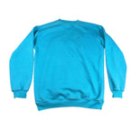 Mens Turquoise Embroidered Cartoon Rat Golf Crewneck Sweatshirt Size L Oversized