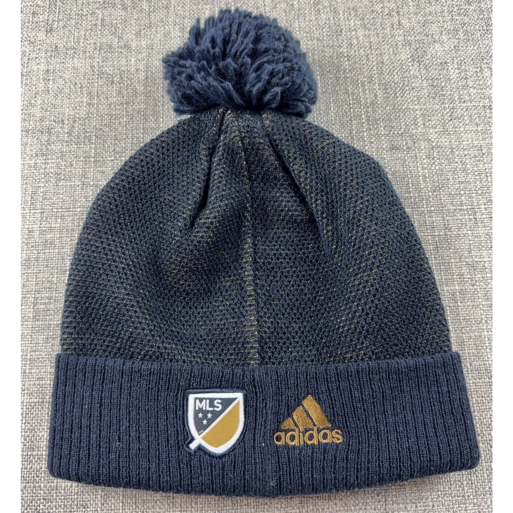 Philadelphia Union Adidas MLS Pom Beanie Knit Hat Navy Gold 2016 Soccer