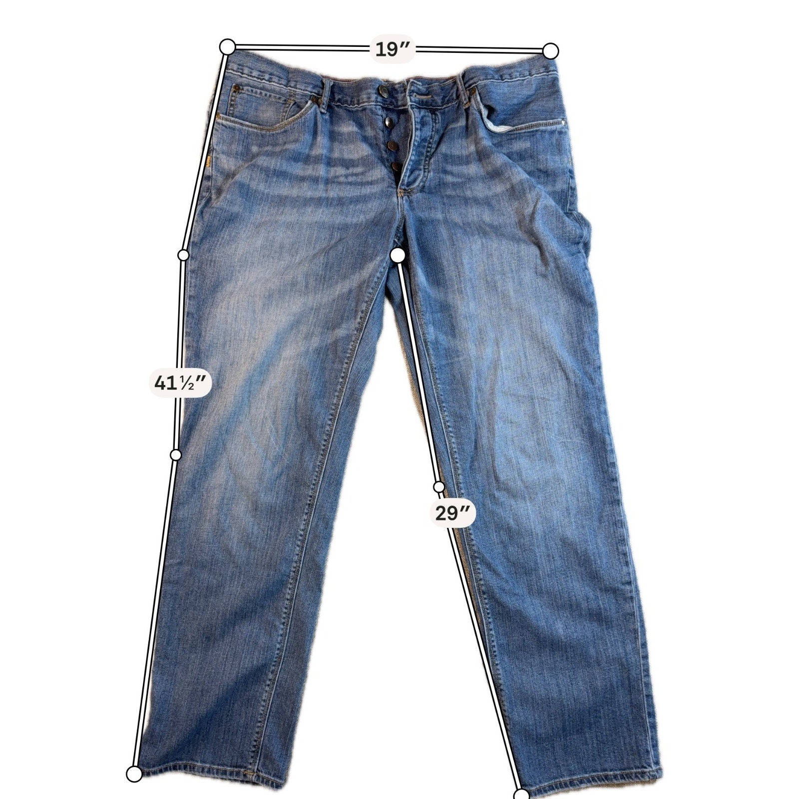 Eddie Bauer Women's Boyfriend Jeans Size 16 Button Fly Relaxed Blue 29 Inseam