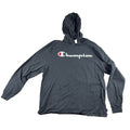 Champion Mens XL Black Lightweight Jersey Hoodie Script Logo Cotton T4177