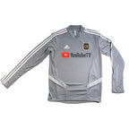 LAFC Adidas Long Sleeve Training Top Mens M Gray YouTube TV MLS ClimaCool