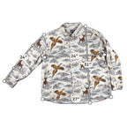 Woolrich Mens XL Hunting Shirt Pheasant Deer Wildlife Print Button Down Outdoor