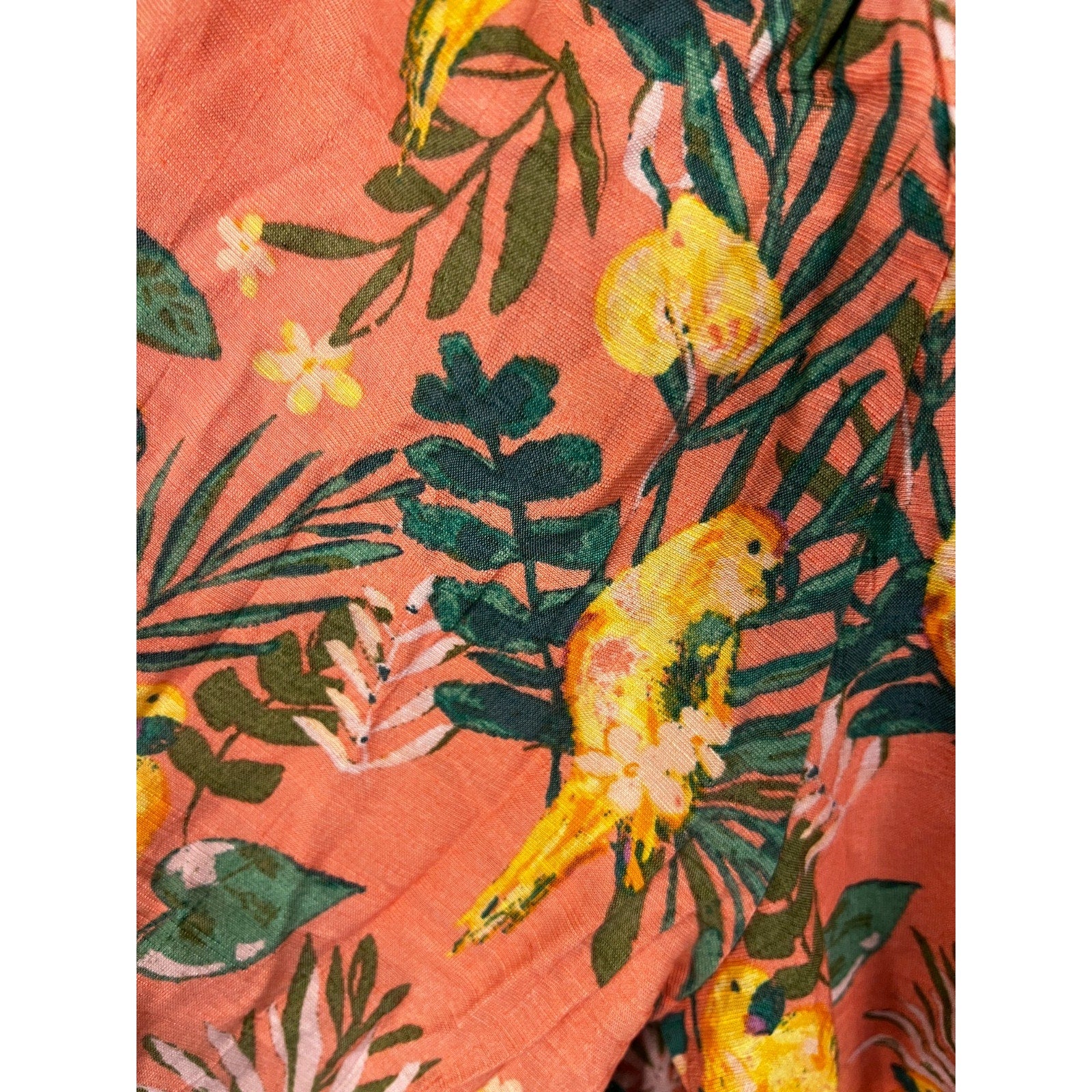 Cottagecore Boho Resortwear Lauren Conrad L Tropical Puff Sleeve Peasant Blouse